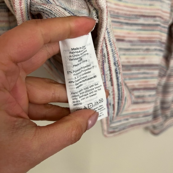 Madewell Rainbow Stripe Long Bubble Sleeve Cropped Top Size S - Picture 13 of 13